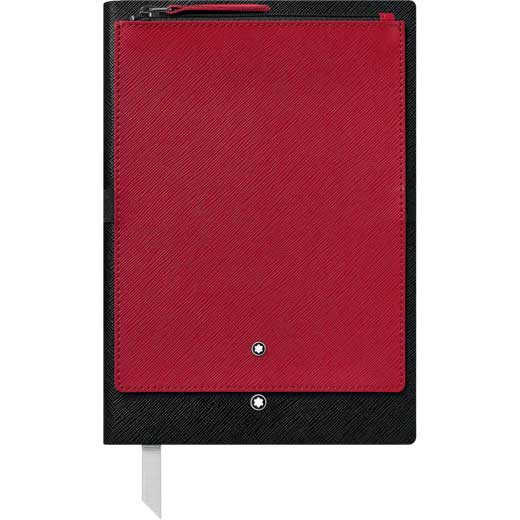 Black Fine Stationery #146 Notebook with Red Pocket