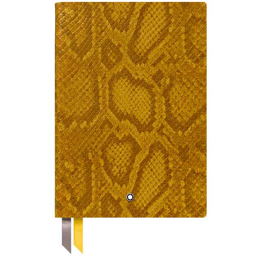 Fine Stationery Mock Python Saffron Lined Notebook #146