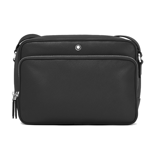 Sartorial Messenger Bag in Saffiano Black Leather
