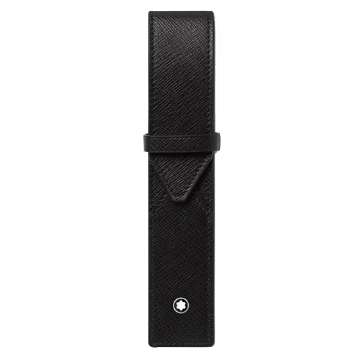 Sartorial Black Textured Leather Pen Pouch