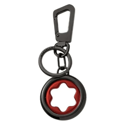 Meisterstück Black Key Fob With Spinning Emblem In Red