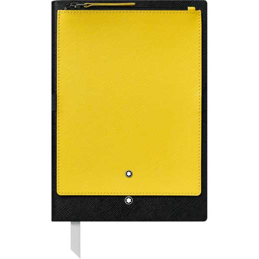 Black Fine Stationery #146 Notebook with Yellow Pocket