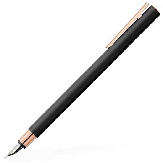 Neo Slim, Black Lacquer and Rose Gold Fountain Pen
