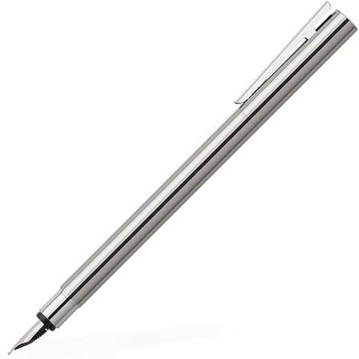 Neo Slim, Polished Steel and Chrome Fountain Pen