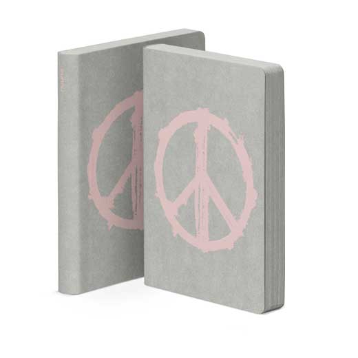 Graphic Leather Notebook, Peace, S