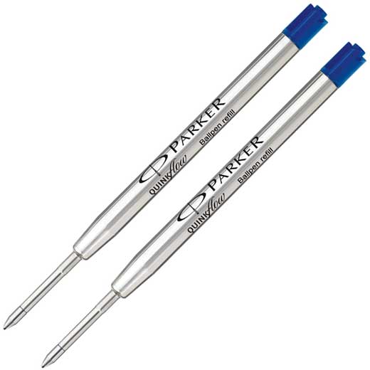 Blue Quink Medium Ballpoint Pen Refill x 2
