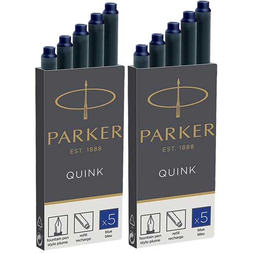 Dark Blue Quink Long Ink Cartridges 2 x Pack of 5