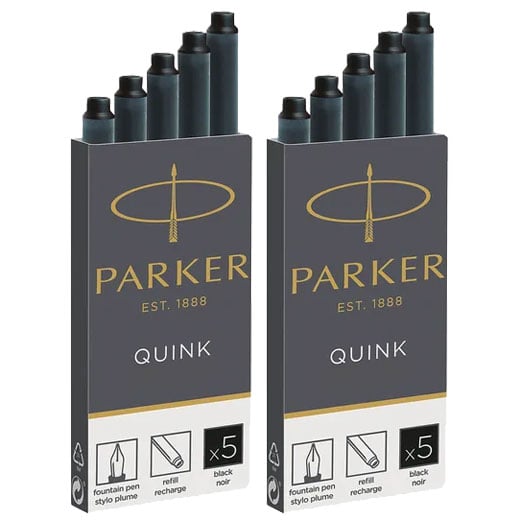 Black Quink Long Ink Cartridges 2 x Pack of 5
