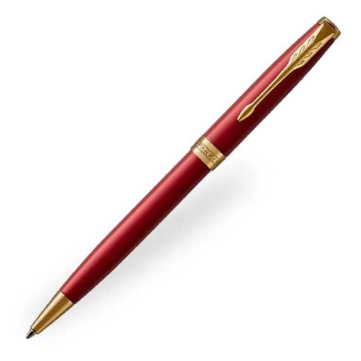 Sonnet Red Lacquer with Gold Trim Ballpoint Pen