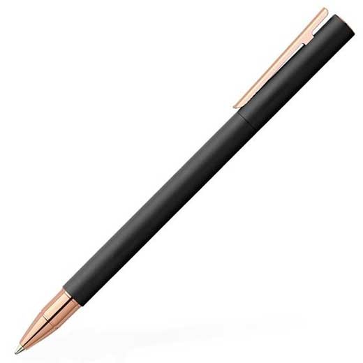 Neo, Slim, Black Lacquer and Rose Gold trim Rollerball Pen
