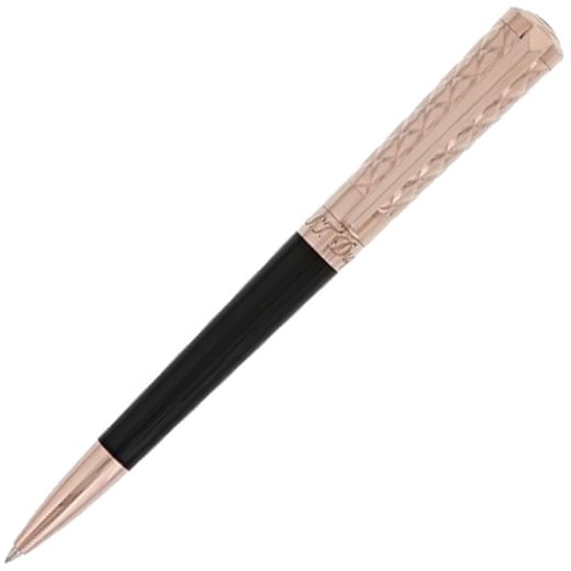 Black Lacquer & Pink Gold Liberté Ballpoint Pen