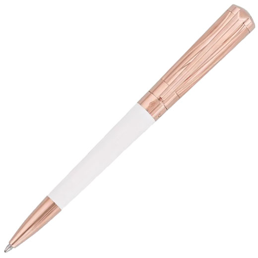 White Lacquer & Rose Gold Liberté Ballpoint Pen