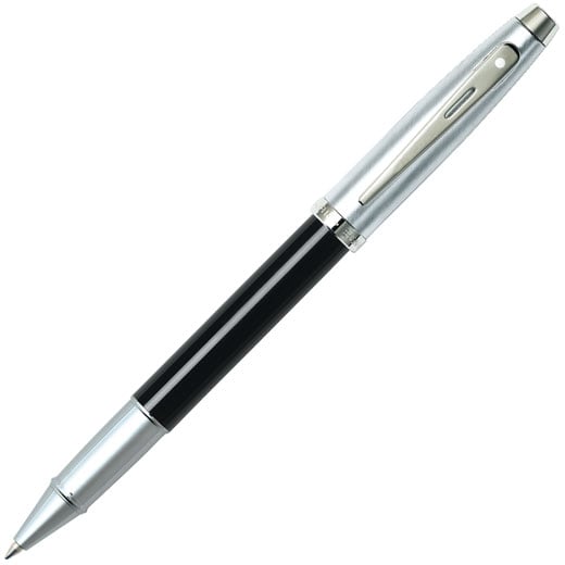100 Black Lacquer & Brushed Chrome Rollerball Pen