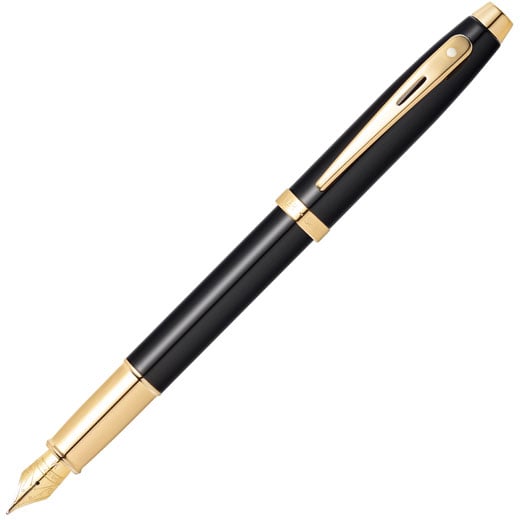 100 Glossy Black Lacquer & Gold Fountain Pen