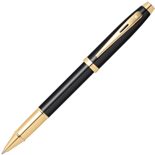 100 Glossy Black Lacquer & Gold Rollerball Pen