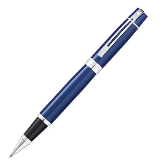 300 Rollerball Pen in Glossy Blue with Chrome Trim