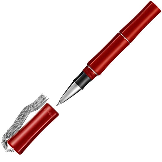 Lipstick Red Bamboo Rollerball Pen