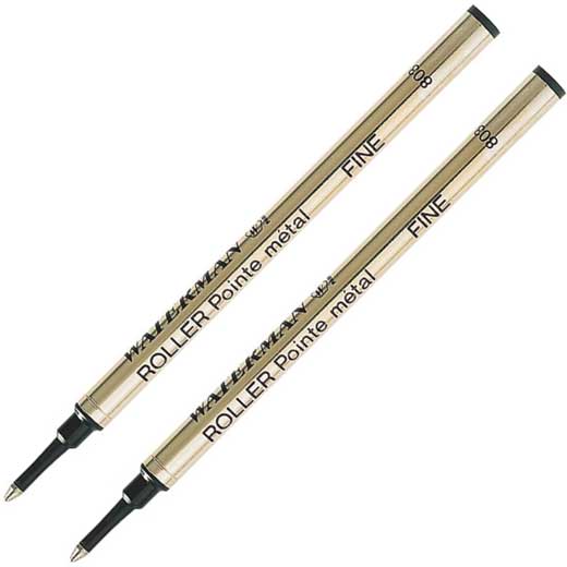 Black Fine Rollerball Pen Refills x 2